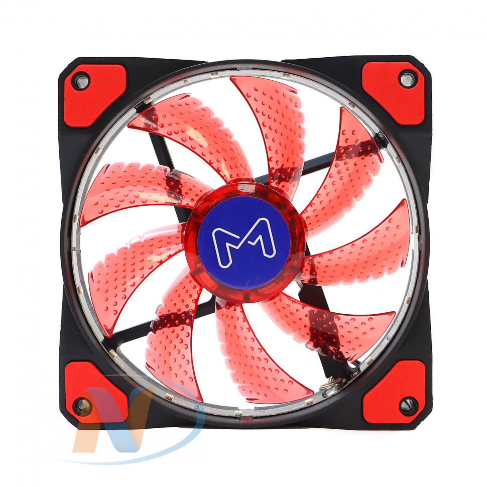 Вентилятор Mastero MF-120, 120 мм, 20дБ 3pin+4pin (MF120RV1) красный