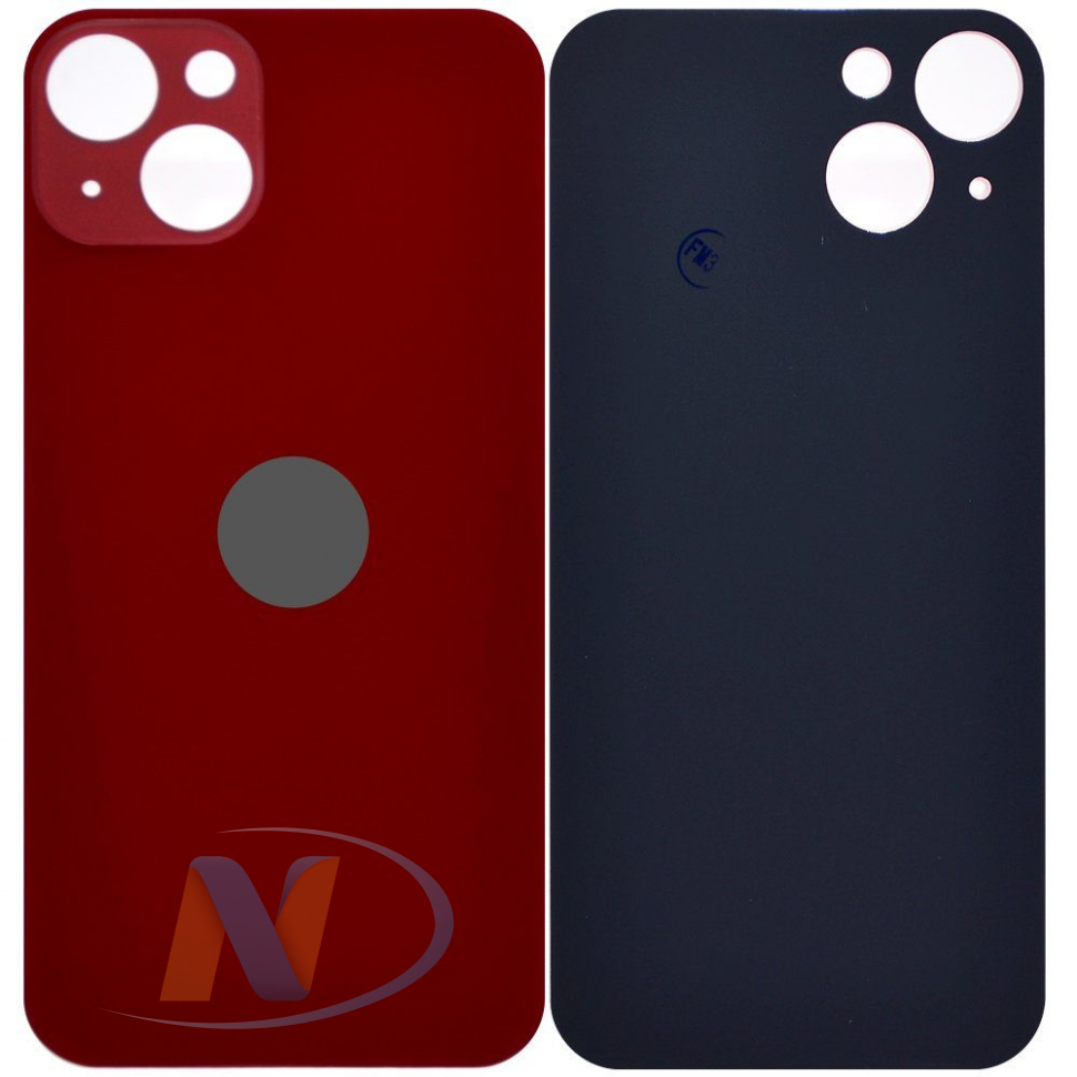Задняя крышка для iPhone 13 mini (стекло) (красный) (широкий вырез под камеру)