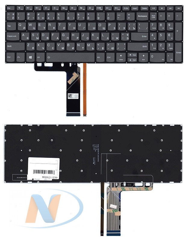 Клавиатура для  Lenovo IdeaPad 3 15ARE05 с подсветкой p/n: 5CB0X57547, 9Z.NDUBN.B1N