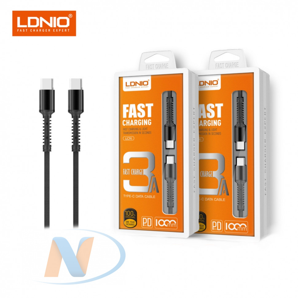 Дата-кабель LDNIO LC91 (Type-C - Type-C ) 3A (черный) 1m