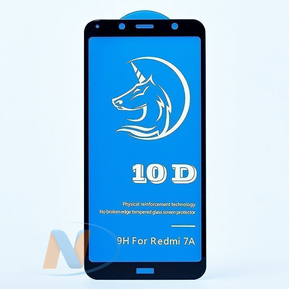Защитное стекло Xiaomi Redmi 7A полное покрытие (черное) (Active)