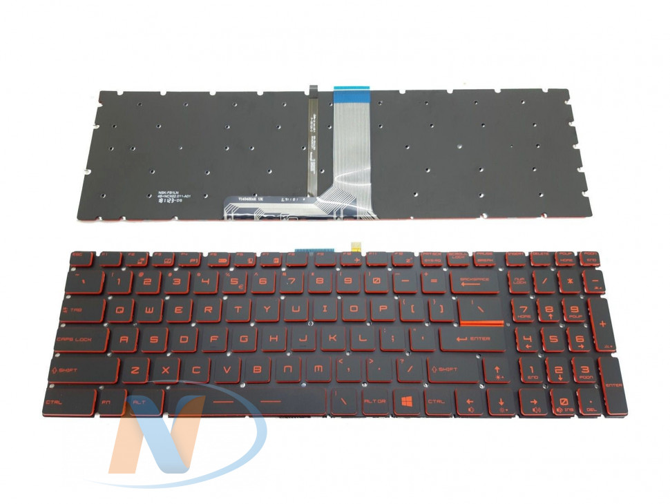 Клавиатура для MSI GL62 GL63 GL72 GL73 MS-16J1 MS-16J2 MS-1771 MS-17B1 с подветкой p/n: NSK-FB1LN красная