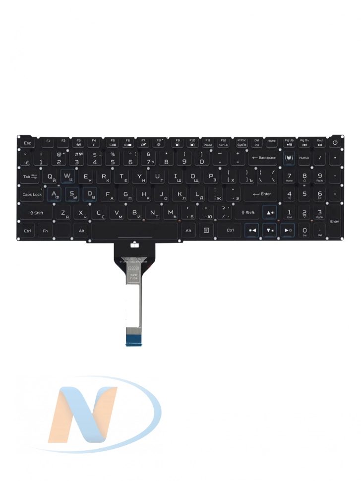 Клавиатура для Acer Nitro 5 AN517-41 RGB узкий шлейф p/n: NKI15131DX 15005128K203 (с подсветкой)