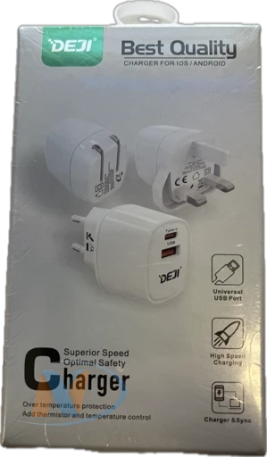 Сетевое зарядное устройство СЗУ DEJI (DJ-A88) USB/ TYPE-C (20W) (Белое)