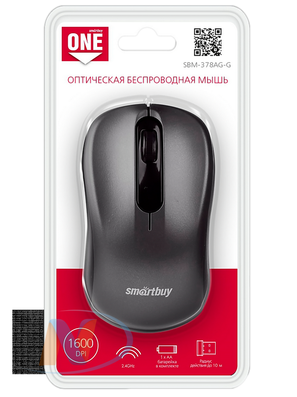 Мышь беспроводная SmartBuy SBM-378AG-K, оптическая (Черная)