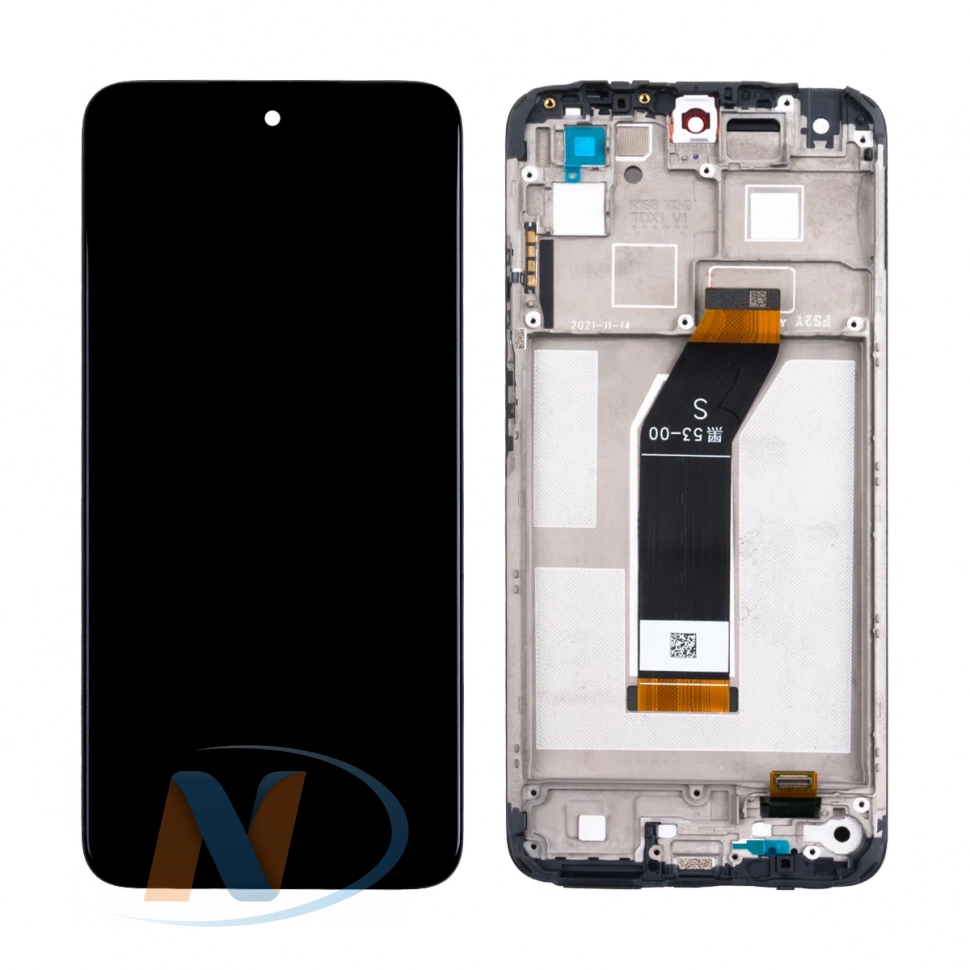 Дисплей Xiaomi Redmi 10 (2022)  в сборе с тачскрином (черный) (ORG LCD) (в рамке)