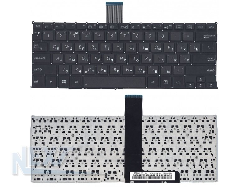 Клавиатура для Asus X200CA, F200CA, R200CA черная без рамки P/N: 90NB02X2-R30190, 0KNB0-1123RU00, AEEX8700010
