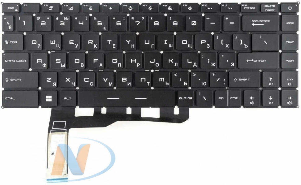 Клавиатура для MSI Creator 15 A10UET с подсветкой p/n: 9Z.NJ2BN.A1D, AE09U010