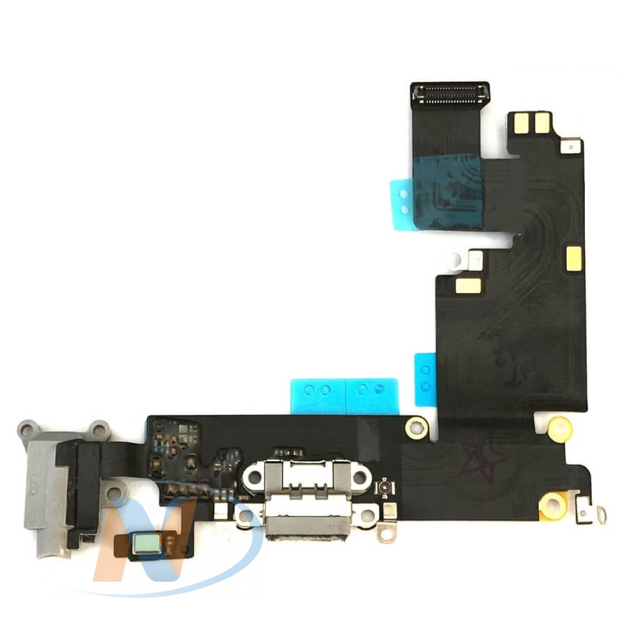 Шлейф iPhone 6S разъем зарядки, разъем гарнитуры, микрофон (серый) (ORG)