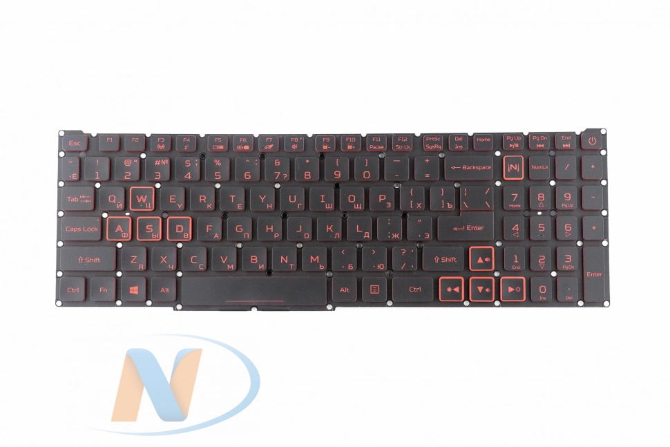 Клавиатура для Acer Nitro 5 AN517-41 узкий шлейф (с красной подсветкой) p/n: NKI15131DX ,15005128K203