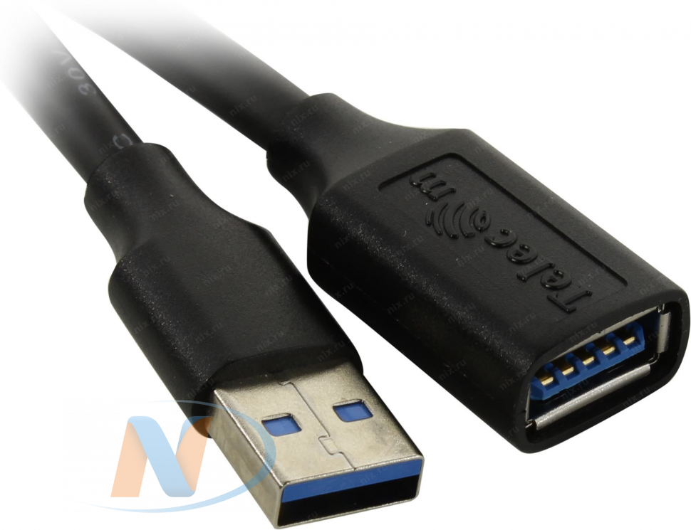 Кабель удлинительный USB 3.0 (M) - USB 3.0 (F) (1,5 м) Черный