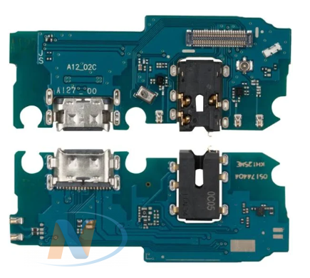 Шлейф Samsung A12 Nacho (A127) плата системный разъем, гарнитуры, микрофон (HQ)
